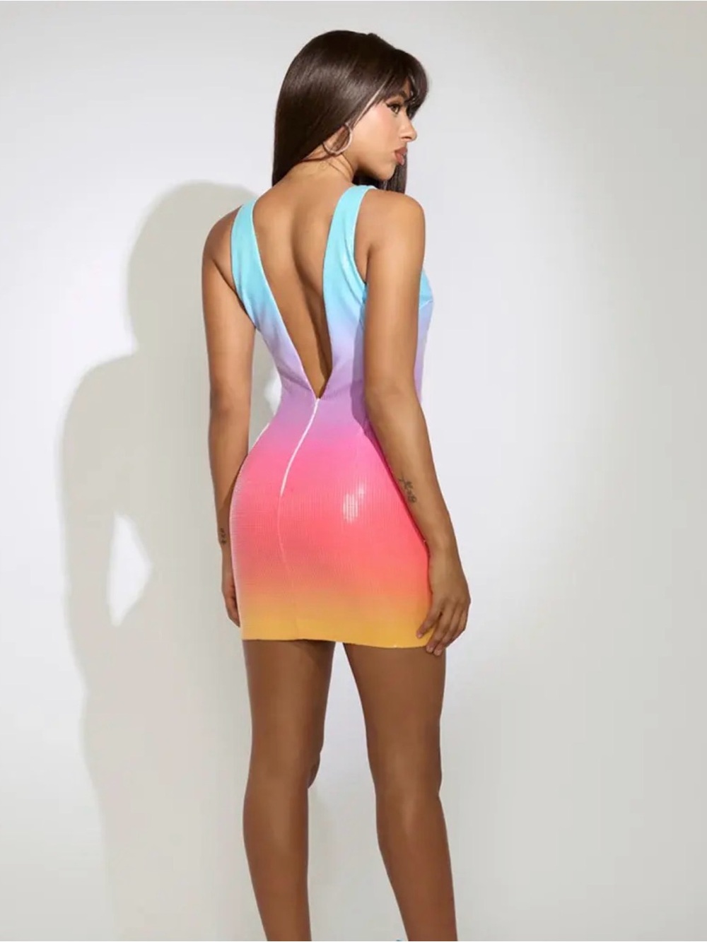 Runaway The Label MALIBU MINI DRESS - RAINBOW Size 6 - Picture 4 of 10